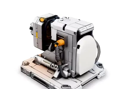 SciFi Turret Generator Game Asset Low-poly 3D model