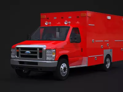 E-Series EMS Ambulance Truck 3D model