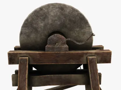 Grindstone grinding wheel Low-poly 3D model