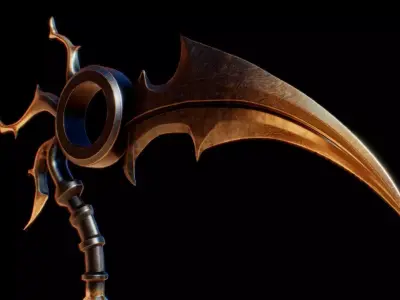 Black N Gold Scythe 3D model