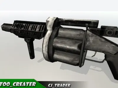 M32 Gun - Grenade Launcher Low-poly 3D model Low-poly 3D model