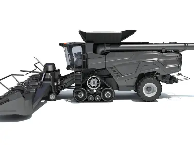 Black Combine Harvester 3D model