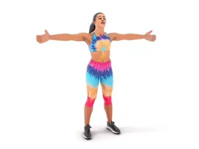 TieDye Fitness Attire model pack Low-poly 3D model