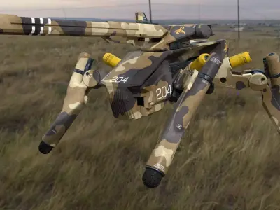 Fully Rigged Animated Spider Tank 3D model
