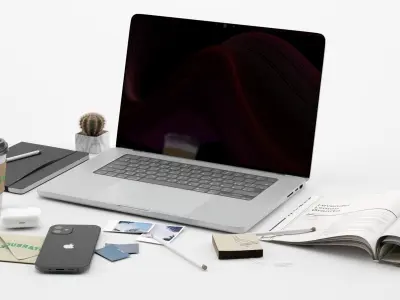 Decorative Set on The Desktop 3D model