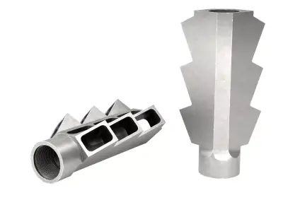 V6 MUZZLE BRAKE Low-poly 3D model