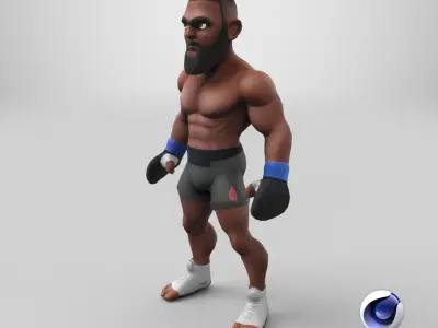 Fighter character Boxer MMA - 3D Model