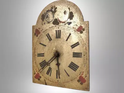 Antique Wall Clock Lackschilduhr Low-poly 3D model