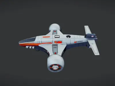 futuristic aircraft 3D model