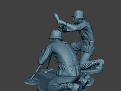 German soldiers ww2 Granatwerfer G5 3D print model