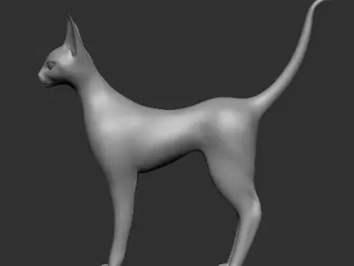 Base Mesh Cat Sfinx High Poly Free 3D model