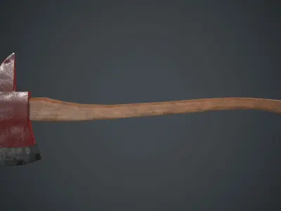 Fire Axe PBR Game Ready Low-poly 3D model