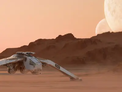  Sci-Fi Assault Spaceship Low-poly 3D model