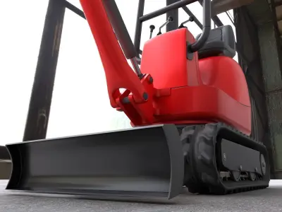  Mini-Excavator and - Rigged and Low-Poly Low-poly 3D model