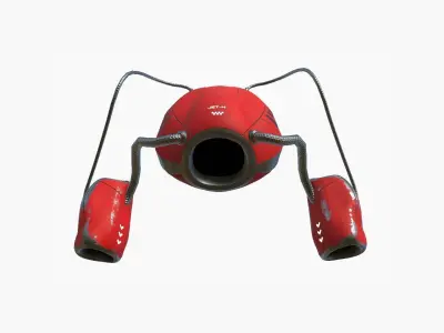 Jetpack H04 Red Black - SciFi Character Design Low-poly 3D model