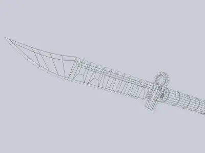 Tactical knife Low-poly 3D model 2