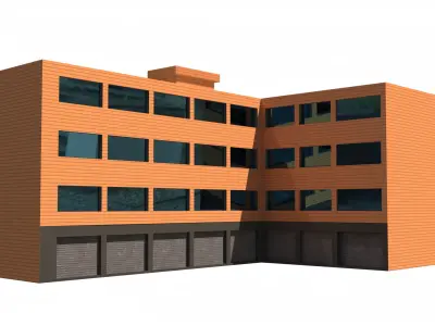 13 LowPoly Building in Korea Collection 01 3D model