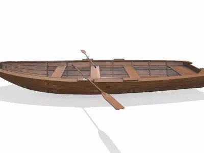 Norwegian Pram Boat Low-poly PBR Low-poly 3D model