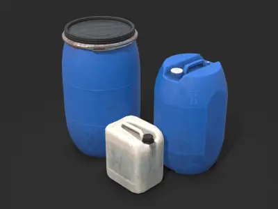 Plastic Containers Set 1 Low-poly 3D model