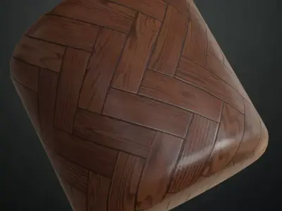 Antique High-Gloss Parquet Floor PBR Seamless Texture 10