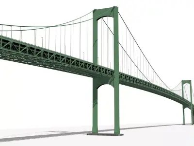 Walt Whitman Bridge Low-poly 3D model