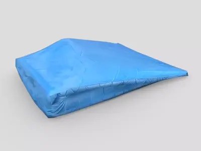 Folded Blue Tarp 2 Low-poly 3D model