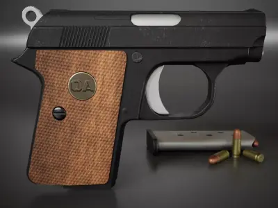 Colt 25 Automatic Pistol Low-poly 3D model