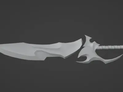 Fantsy stylized sword Low-poly 3D model