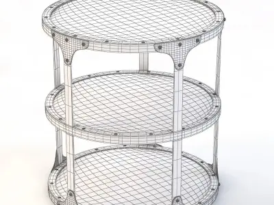 Industrial Riveted Side Table 3D model