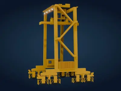 Harbor Crane  - Game Ready - PBR Low-poly 3D model
