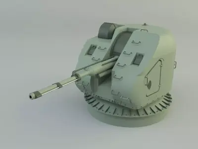Ak 176 76 mm warship gun 3D model