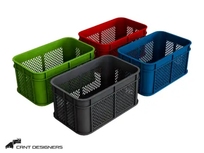 Plastic Crate Pack Low-poly 3D model