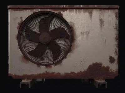 Ac Outer Unit Old and Rusty 3D model