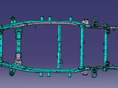 Ladder Frame Chassis  Body-on-Frame Structure Free 3D model