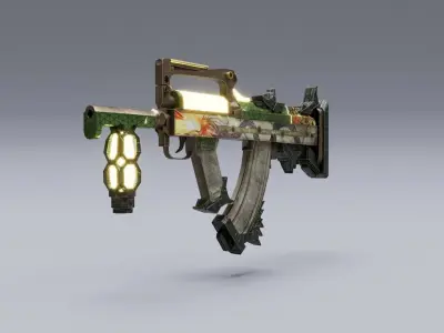 Weapon GROZA Low-poly 3D model