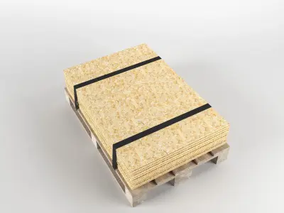 OSB on pallet 3D model Low-poly 3D model