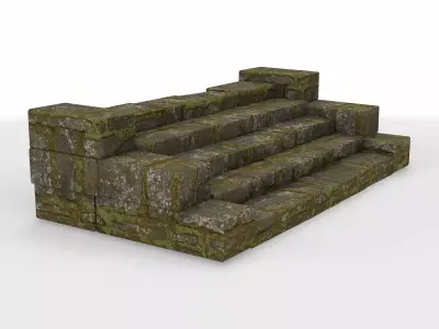 set architecture stairs small 01  3D model