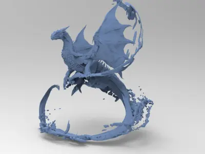 Dragon water splash sculpture 1 3D model