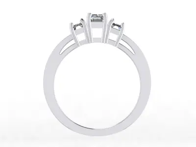 Jewelry Emerald Solitaire Ring 3D print model