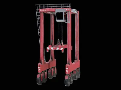 Port Mobile Crane - Straddle Carrier Gameready PBR Low-poly 3D model