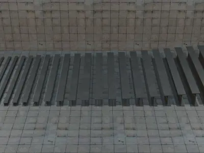 Construction Beams HEA 100-700 PBR Low-poly 3D model
