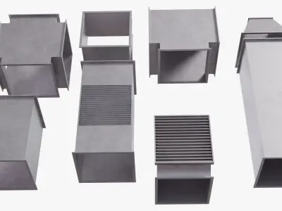 Ventilation Low-poly 3D model