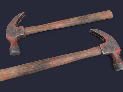 Hammer Low-poly 3D model 7