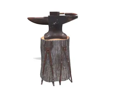 Old Rusty Anvil Set Low-poly PBR Low-poly 3D model