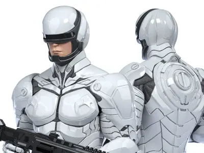  Sci Fi Soldier with Assault Rifle 