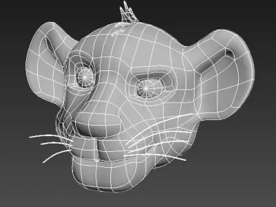 Baby Lion Head 3D model