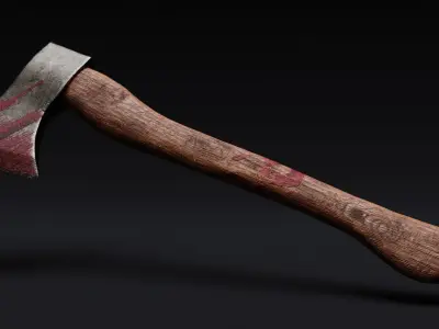 Bloody Axe Low-poly 3D model