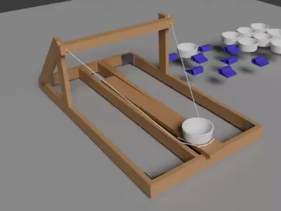 catapult Low-poly 3D model