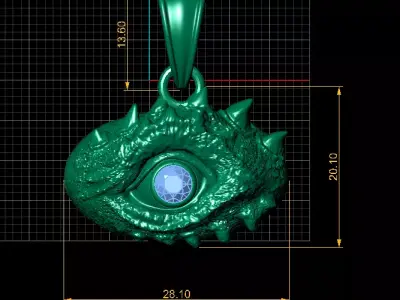 Dragon Eye Pendant 3D Printable MODEL 3D print model