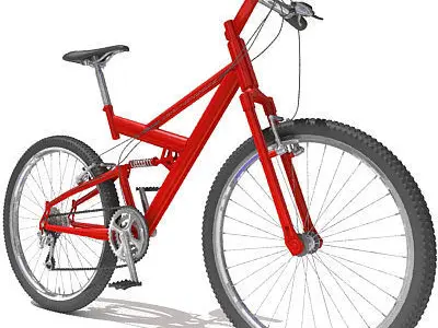 Bright Red Mountain Bike 01 3D model